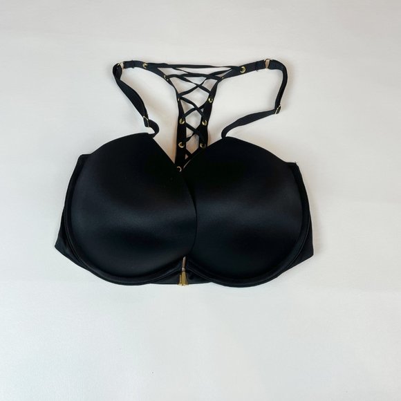 NWOT Victoria's Secret Bra 32DDD Very Sexy Push-Up Racerback Front Closure Black - Picture 1 of 8
